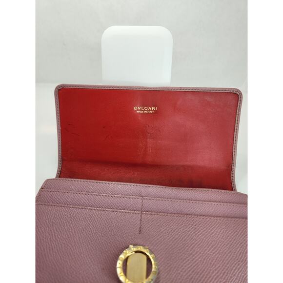 Bvlgari Pink Leather Continental Wallet with Gold Ring Detail - Picture 9 of 10